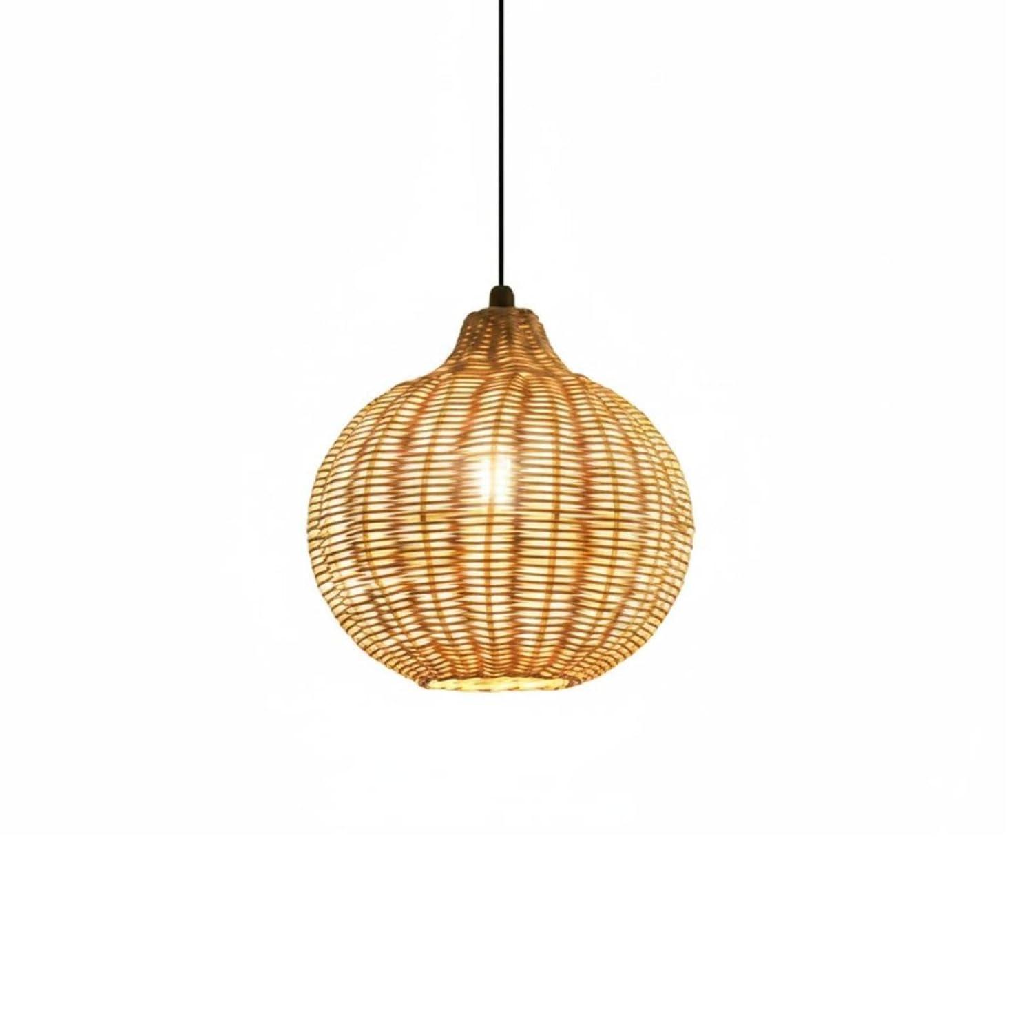 Woven Rattan Globe Pendant Light