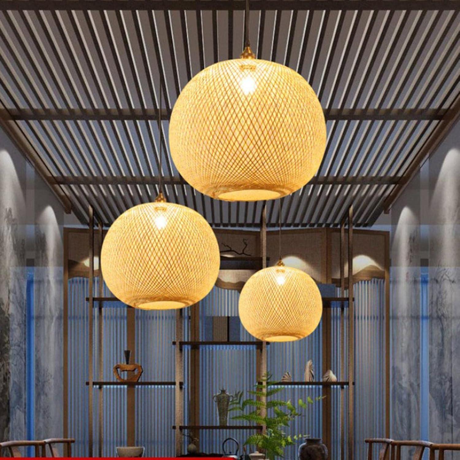 Woven Bamboo Globe Pendant Light