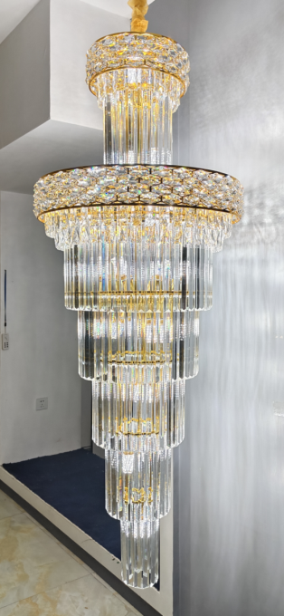 Grand Multi-Tier Waterfall Crystal Chandelier