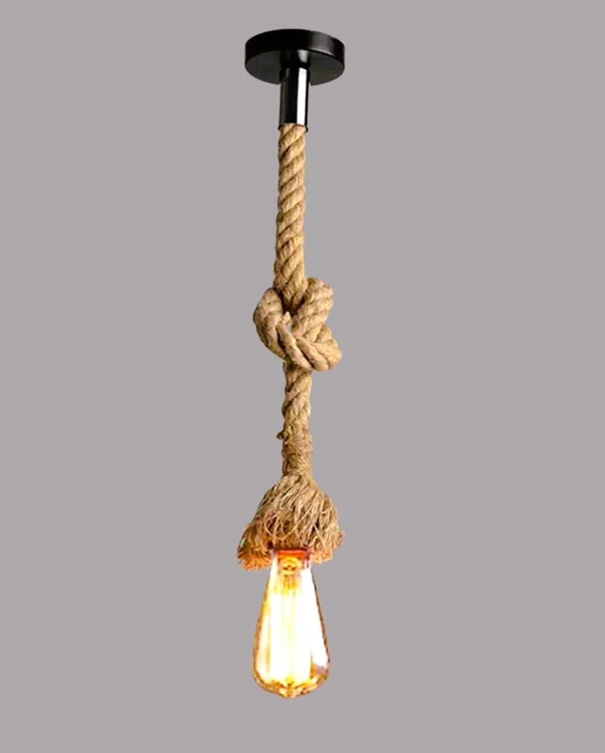 Vintage Hemp Rope Knot Single Pendant Light