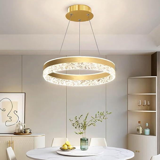 Gold Ring Crystal LED Chandelier