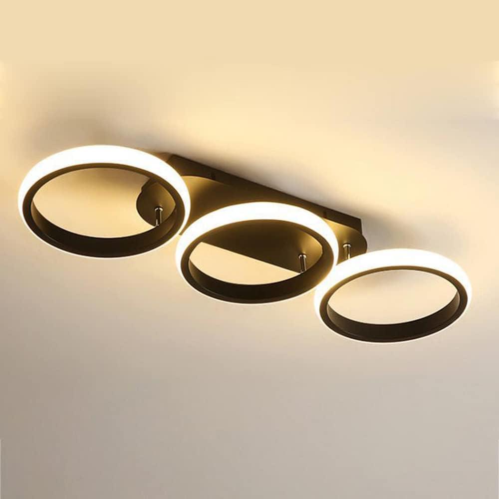 Black 3-Ring LED Ceiling Light