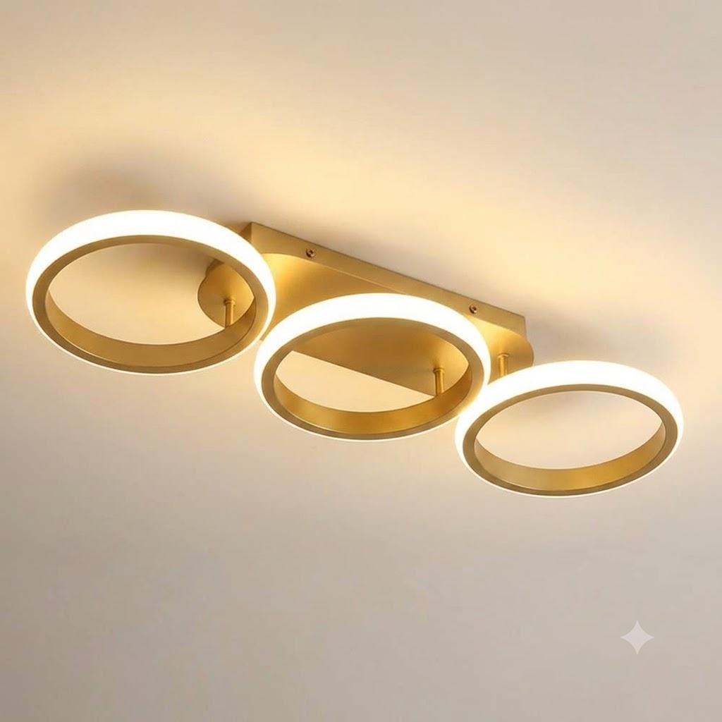 Gold 3-Ring LED Ceiling Light