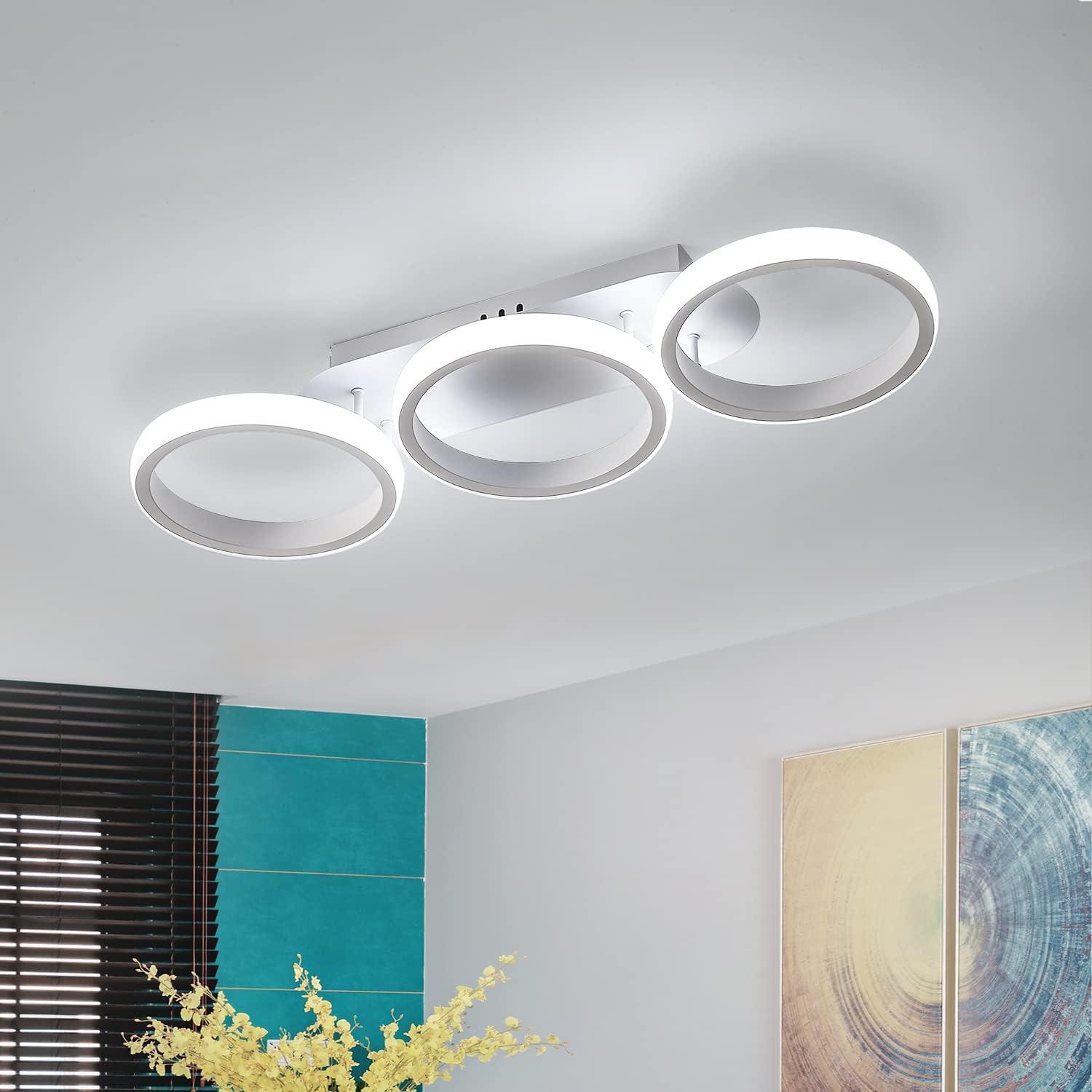 White 3-Ring LED Ceiling Light