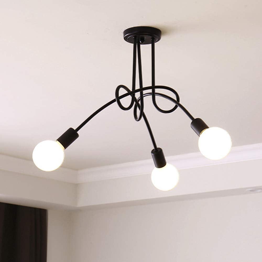 Semi-Flush Curved 3-Light Ceiling Light