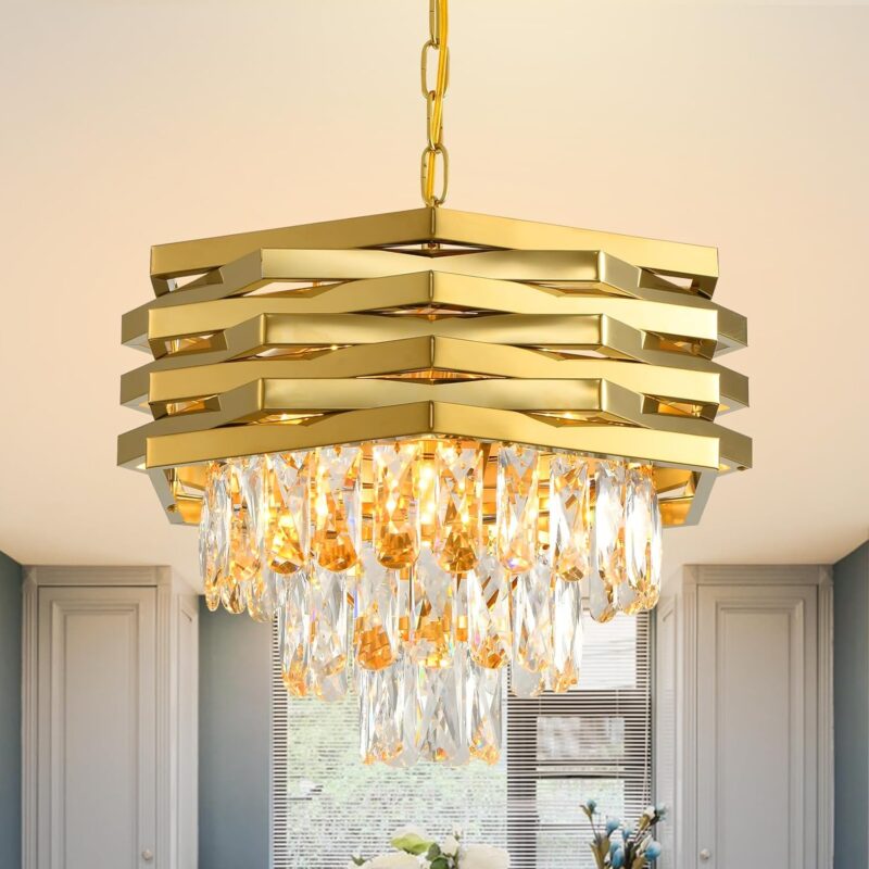 Stainless Steel Crystal Chandelier 40cm Gold