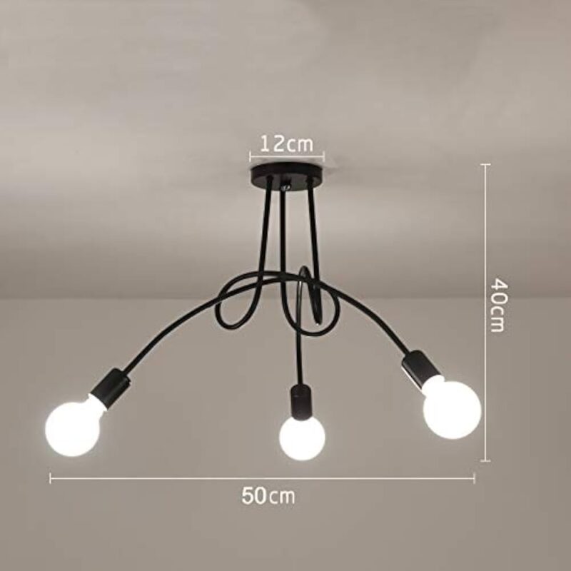 Modern Fixture 3 Lamp Black - Image 3