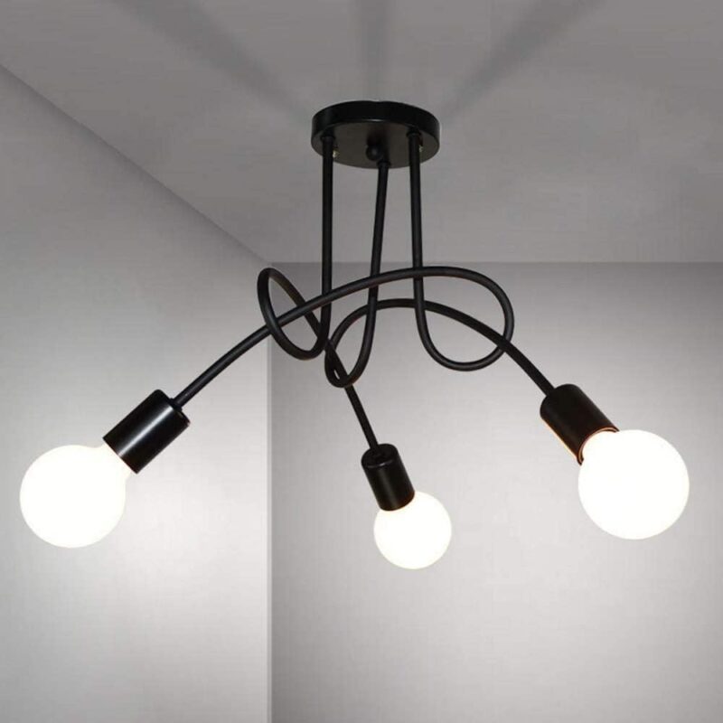 Modern Fixture 3 Lamp Black - Image 5