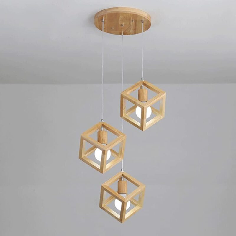 Wood Pendant Cubes Set