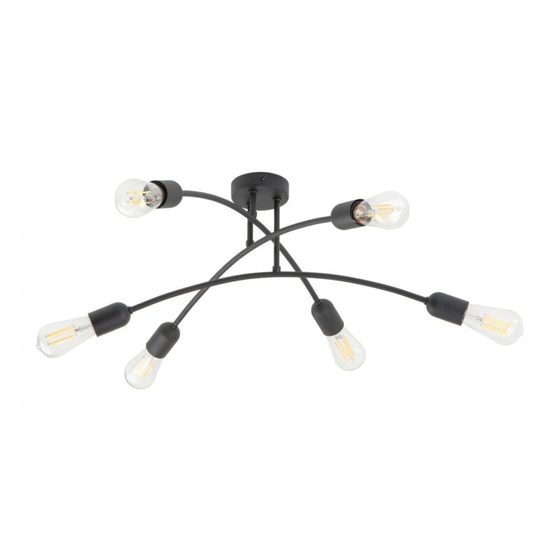 Modern Fixture 6 Lamp Black