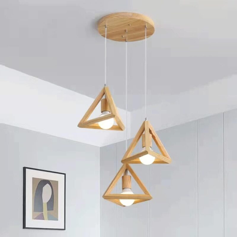 Wood Pendant Pyramid Set