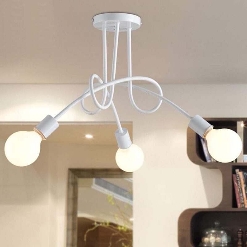 Modern Fixture 3 Lamp White