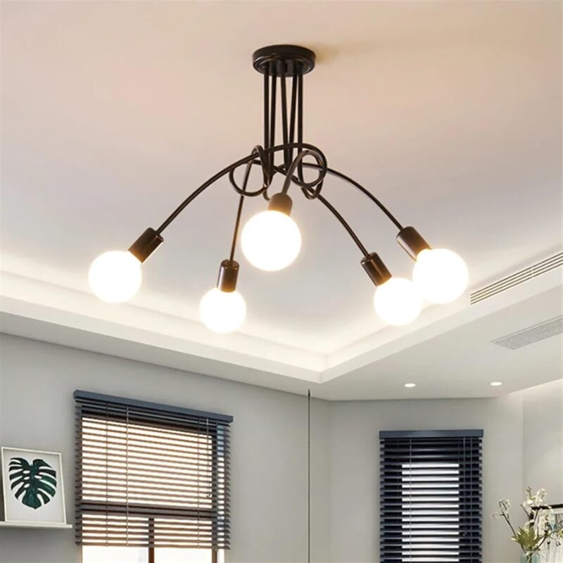 Modern Fixture 5 Lamp Black - Image 3