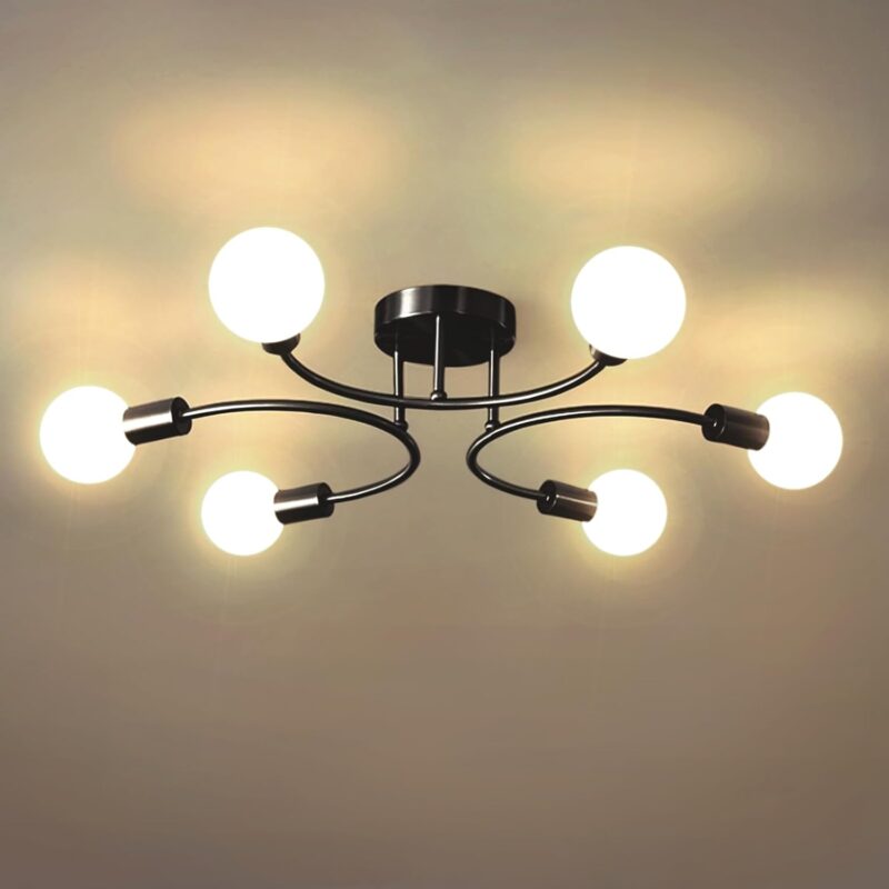 Modern Fixture 6 Lamp Black