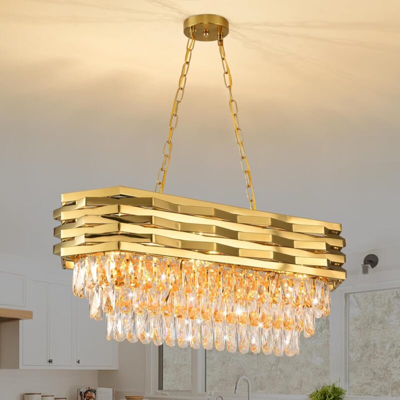 Stainless Steel Crystal Chandelier 100*40cm Gold
