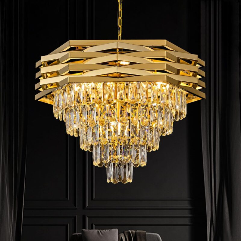 Stainless Steel Crystal Chandelier 50cm Gold