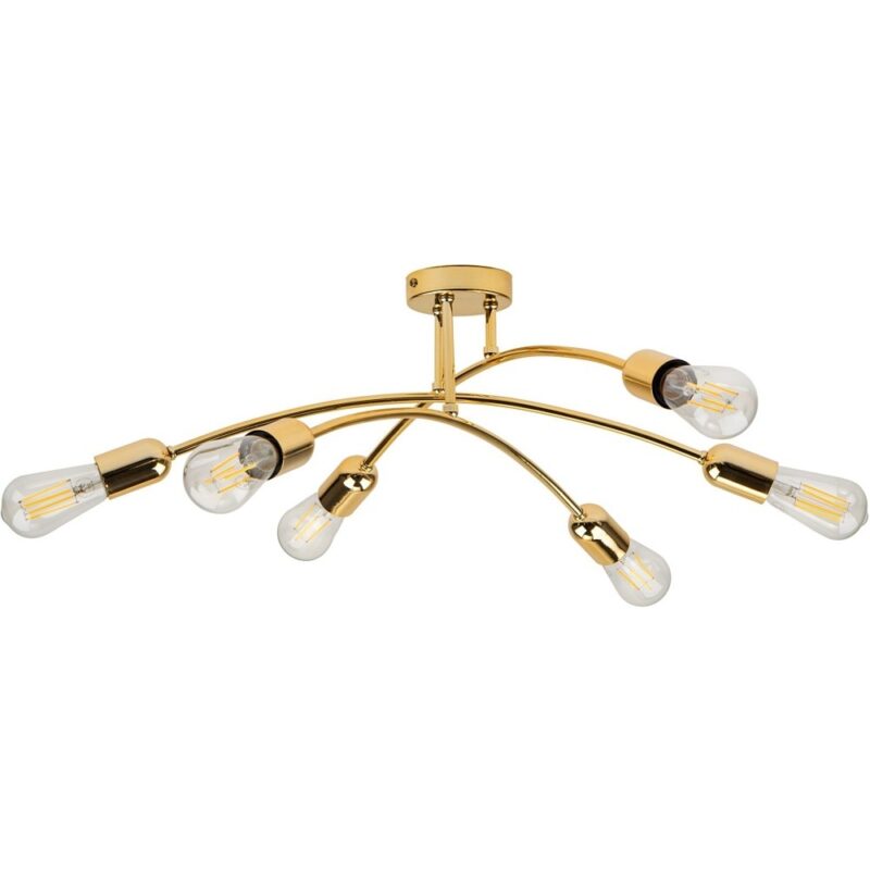 Modern Fixture 6 Lamp Gold