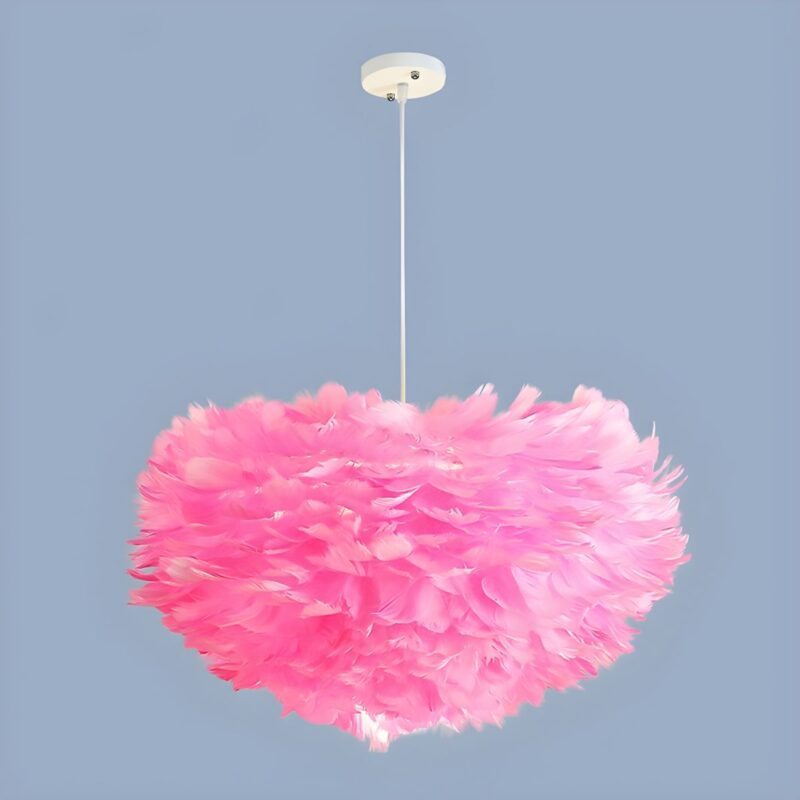 Feather Cloud Pendant – 48cm | White, Grey, Pink - Image 2