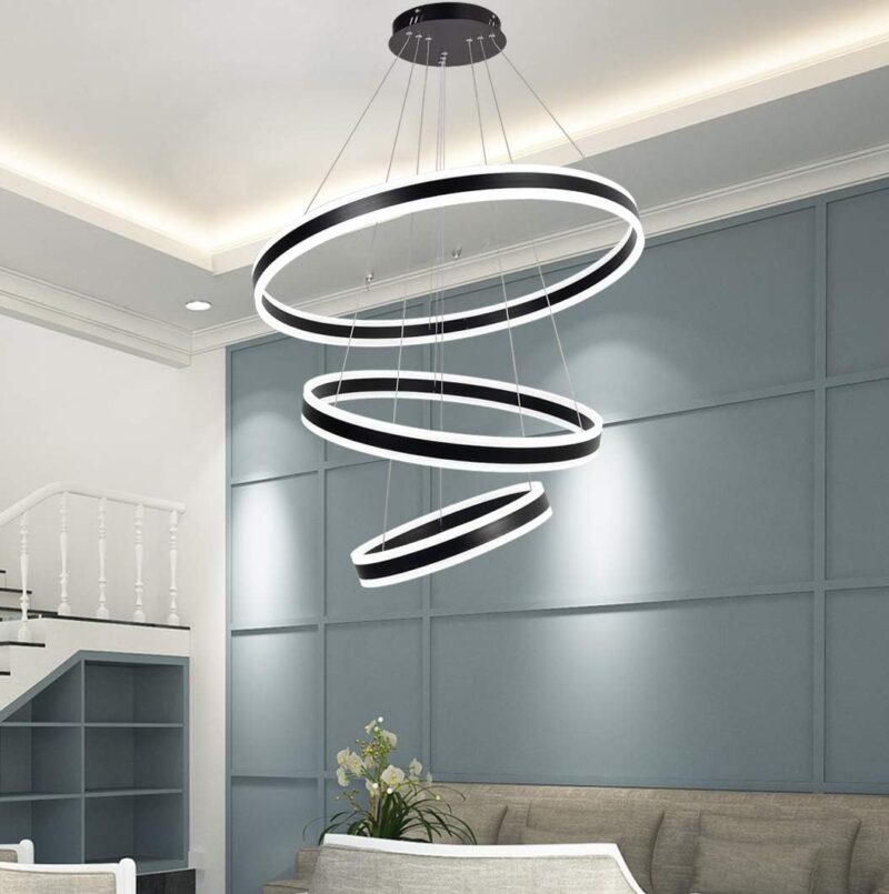 3-Ring LED Chandelier - 80cm - Image 5