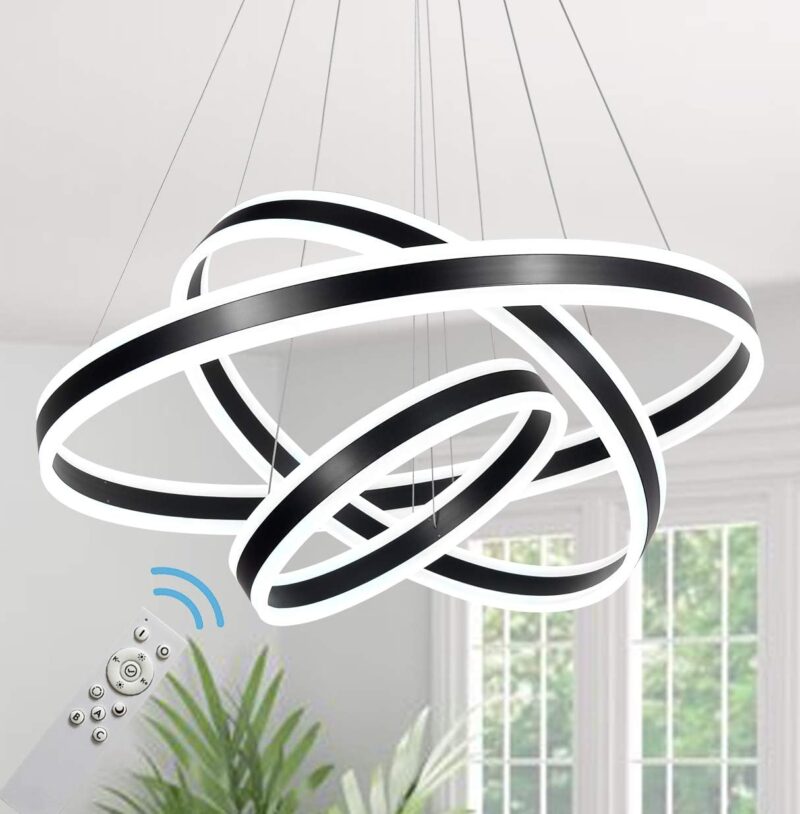 Triple ring 80cm LED chandelier in gold finish for high ceilings – Bachir Lights Lebanon