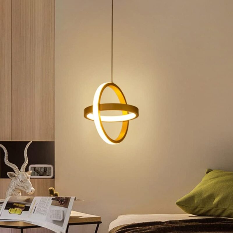 19cm circular orbit LED pendant light in black finish – Bachir Lights Lebanon