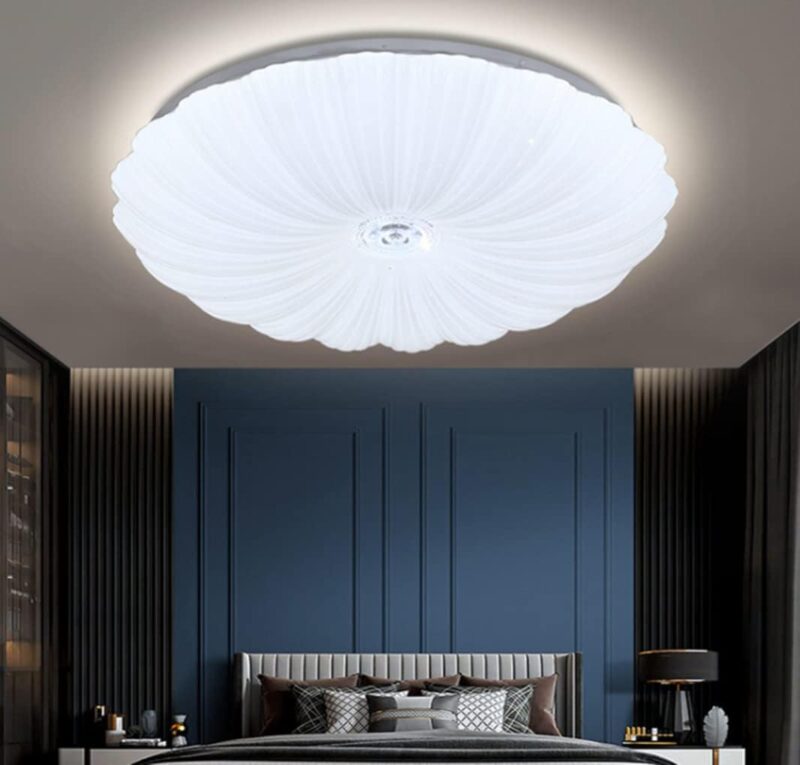 Petal-style LED ceiling light with soft star effect, available in 50cm or 60cm, 70W or 100W – Bachir Lights Lebanon