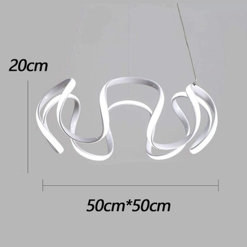 Twisted Ribbon LED Chandelier – Serpent Glow Edition - Image 6