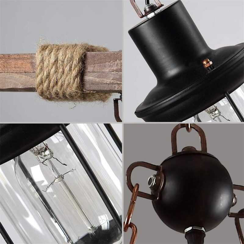 Rustic Lantern Chandelier – 8 Lights - Image 4