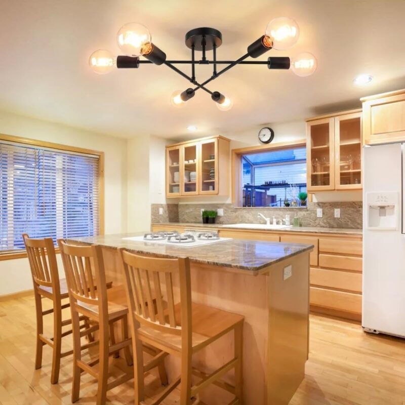 6-Light Modern Sputnik Ceiling Light - Image 3
