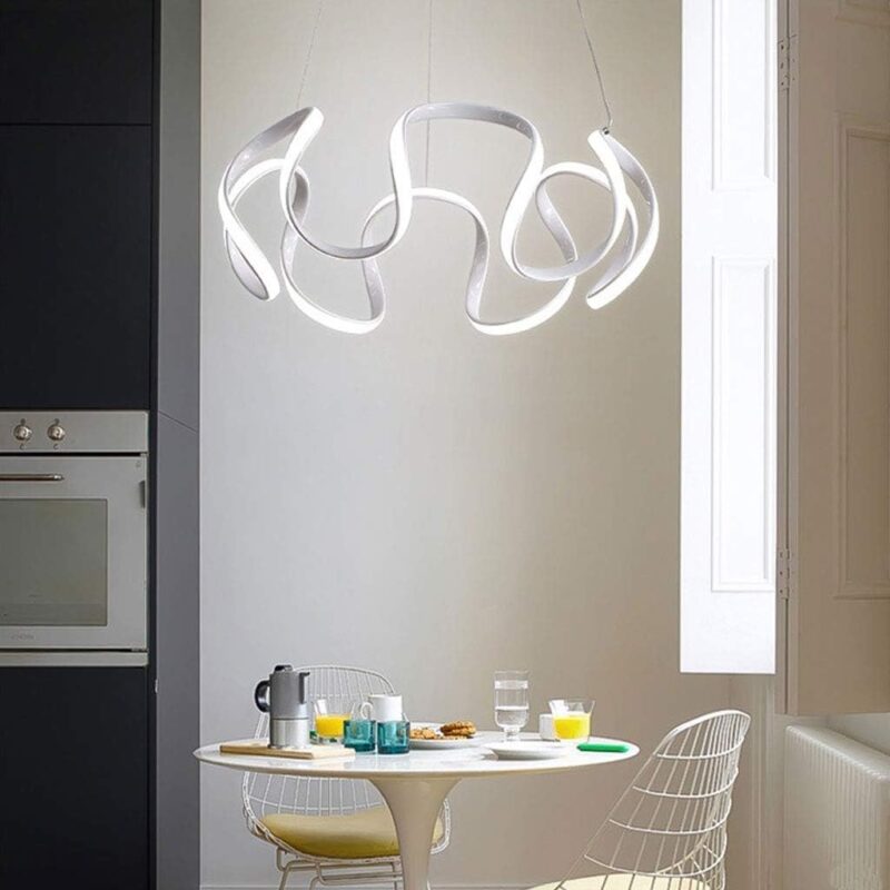 Twisted Ribbon LED Chandelier – Serpent Glow Edition - Image 4