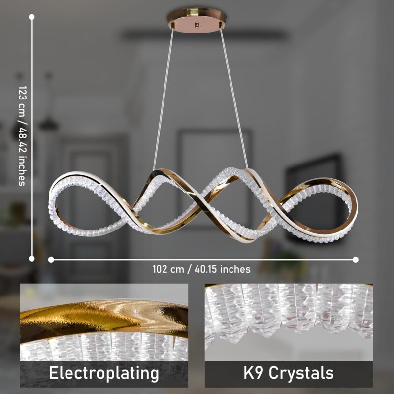 Crystal Wave LED Chandelier – Infinity Luxe Edition - Image 3