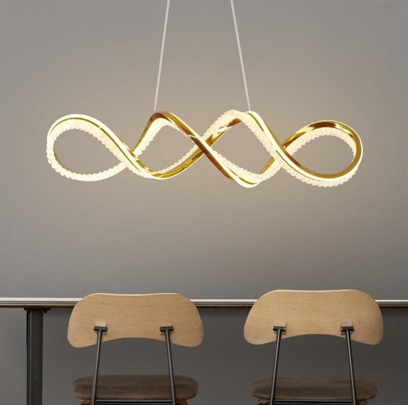 Crystal Wave LED Chandelier – Infinity Luxe Edition