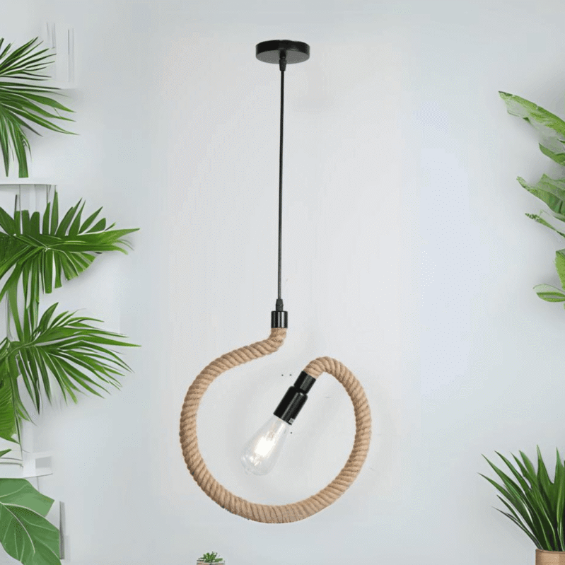 Artisan Circular Hemp Rope Pendant